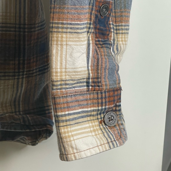 BOB TIMBERLAKE Flannel Plaid Brown/Blue Long Sleeve Men's Shirt Sz. XLT - Picture 2 of 6